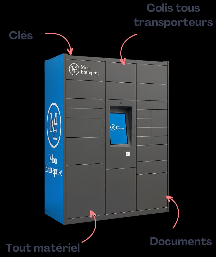 Casier connecté Lockolis installé dans un hall de bureaux