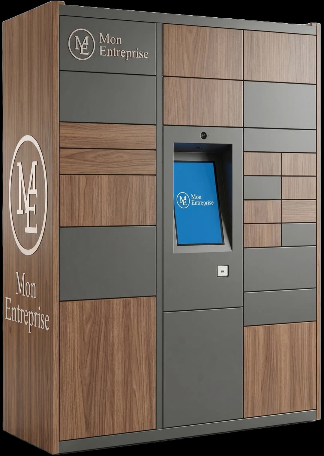 Locker connecté Lockolis avec covering personnalisé pour un espace de coworking